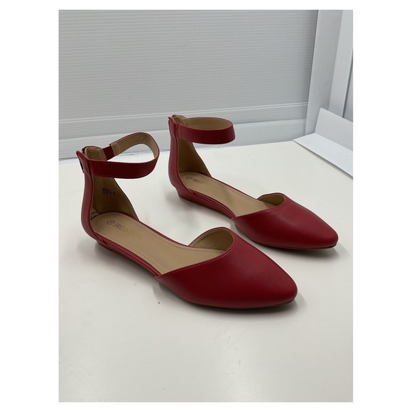 Dream Pairs Shoes - Dream Pairs Women's Red d'Orsay Ankle Strap Sandals Size 12